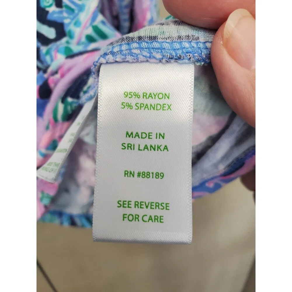 Lilly Pulitzer PJ Knit Long Sleeve Button-Up Pajama Top Size Large #007120